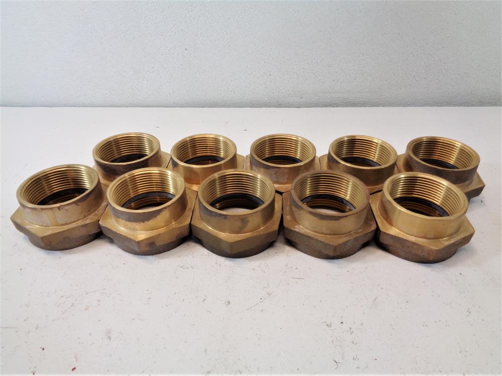 Lot of (10) Rigid Double Female Adapter 2.5" Brass